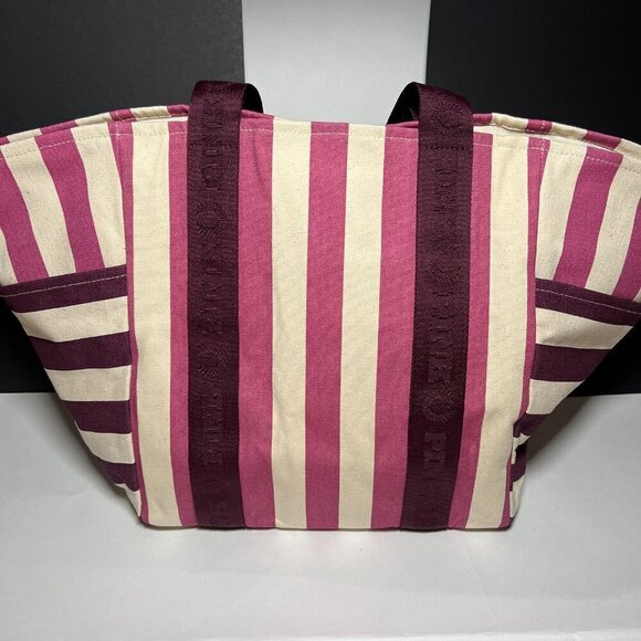 Victoria Secret Pink Weekender Tote Bag Logo Beach Gym Pool Travel Bag Zipper - Picture 7 of 14